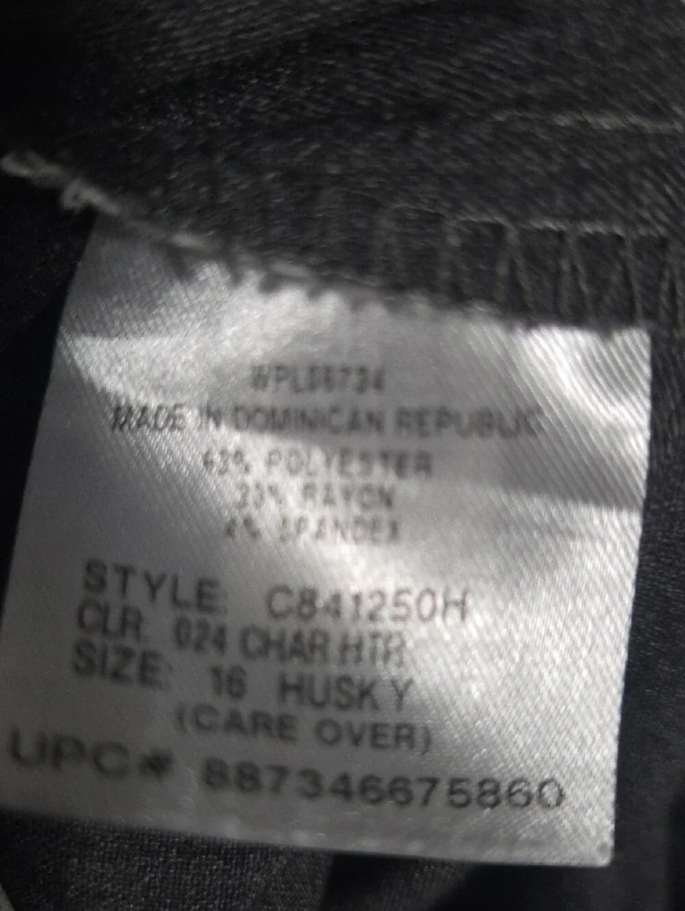 Chaps Charcoal Gray Kids Formal Dress Pants.  16 Husky